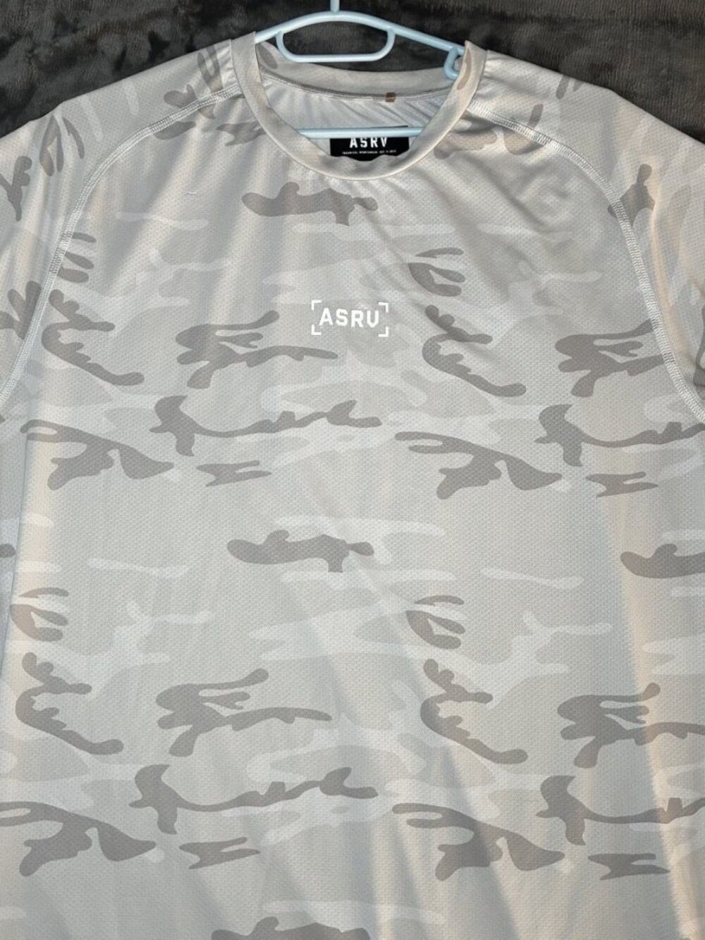 ASRV DSG-0164 Silver-Lite Short Sleeve Shirt Men's L Gray Camo Athletic